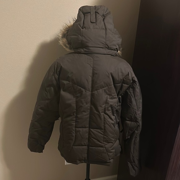 Dark Brown Columbia Titanium 550 Waterproof Down Jacket w/ Faux Fur Hood - Picture 4 of 7